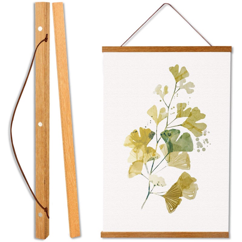 WITCOLOR Magnetic Poster Hanger Frame, Teak Magnet Poster Frame 12x16 12x18 12x36 for Paintings, Photos, Maps, Scrolls, Picture, Canvas Works and Art Prints - Image 1